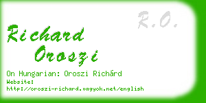 richard oroszi business card